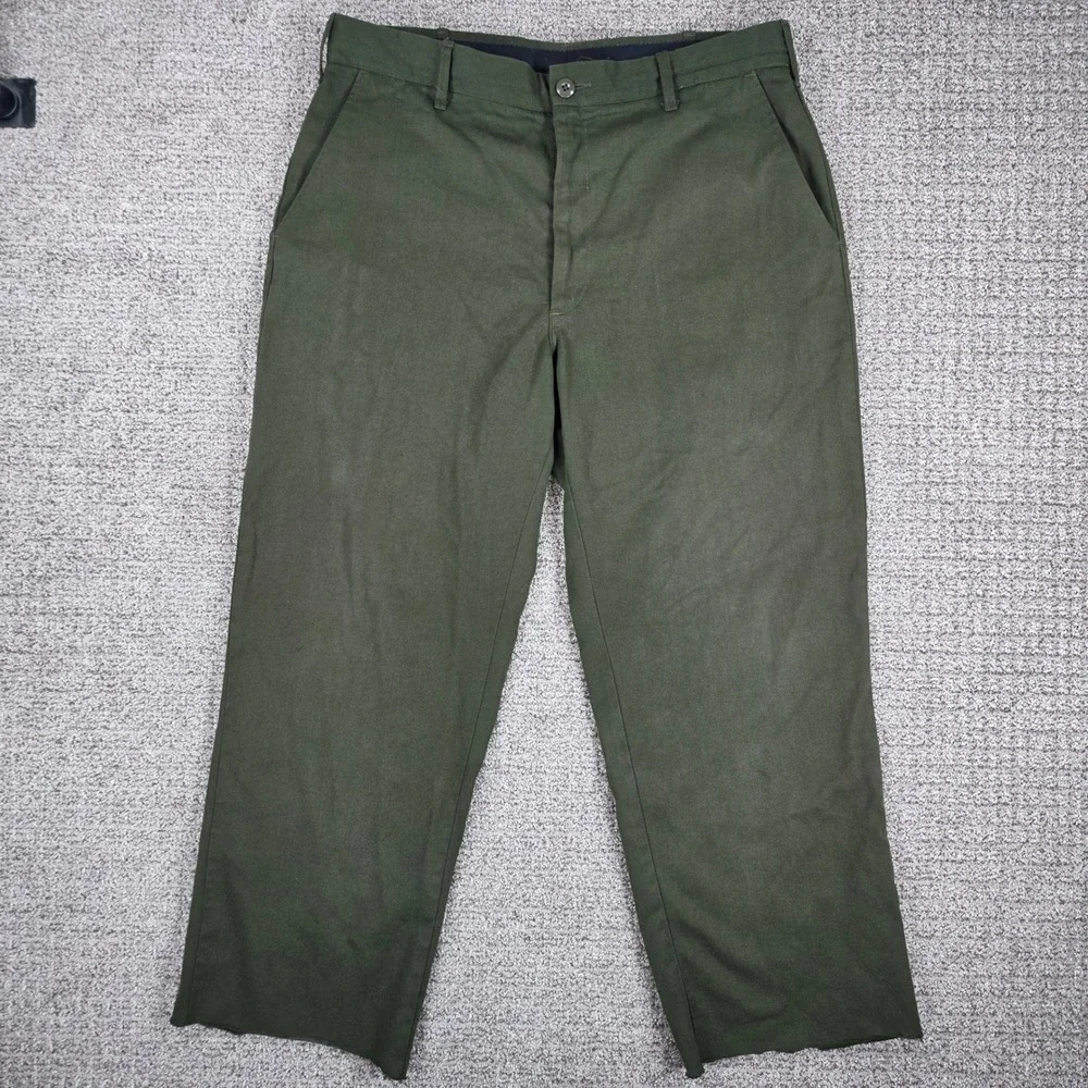 Vintage 1981 80s Terry Fire Resistant Trousers Mens 38x30 Green Aramid *READ*